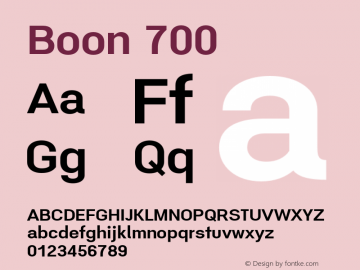 Boon 700 Version 0.6 Font Sample