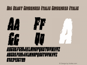 Bog Beast Condensed Italic Condensed Italic Version 1.0; 2013 Font Sample