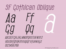 SF Gothican Oblique v2.0 - Freeware Font Sample