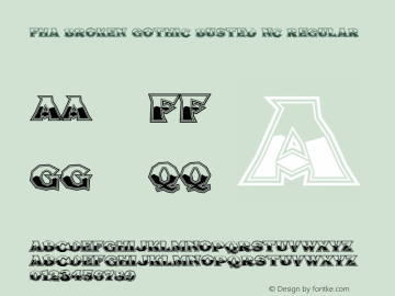 FHA Broken Gothic Busted NC Regular Version 1.002 Font Sample