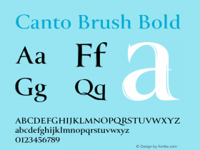 Canto Brush Bold Version 1.0图片样张