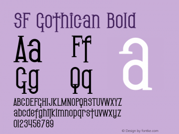 SF Gothican Bold 1.0 Font Sample