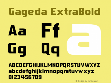Gageda ExtraBold Version 1.0 Font Sample