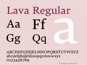 Lava Regular 001.001 Font Sample