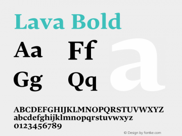 Lava Bold 001.001 Font Sample