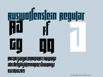 RUSWolfenstein Regular Version 1.00 October 11, 2009, initial release Font Sample