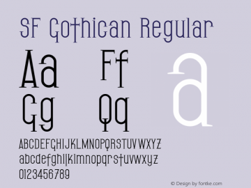 SF Gothican Regular v2.0 - Freeware Font Sample