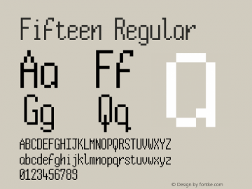 Fifteen Regular Version 1.0 Font Sample