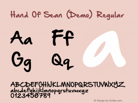 Hand Of Sean (Demo) Regular Version 1.1 September 30, 2013 Font Sample