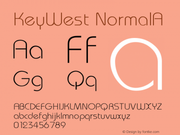 KeyWest NormalA Version 1.000 Font Sample