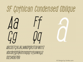 SF Gothican Condensed Oblique v2.0 - Freeware Font Sample