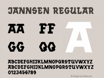 Jannsen Regular Version 1.000 Font Sample
