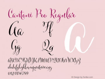 Cantoni Pro Regular 2.000 Font Sample