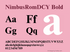 NimbusRomDCY Bold Version 001.005 Font Sample