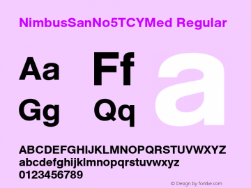 NimbusSanNo5TCYMed Regular Version 001.005图片样张