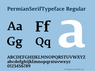 PermianSerifTypeface Regular Version 1.000 Font Sample