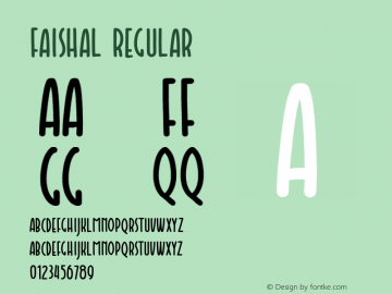 Faishal Regular Version 001.003 Font Sample