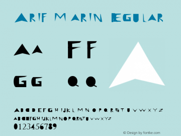 Arif Marin Regular Version 1.00 October 7, 2013, initial release Font Sample