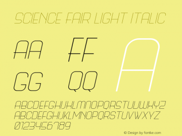 Science Fair Light Italic Version 2.001 2013图片样张
