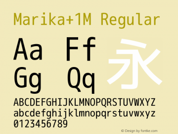 Marika+1M Regular Version 1.047 Font Sample