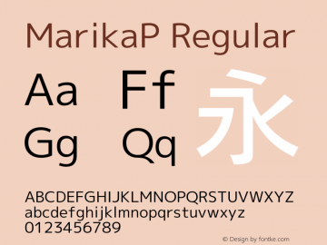 MarikaP Regular Version 1.047 Font Sample