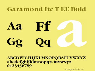 Garamond Itc T EE Bold Version 001.004图片样张