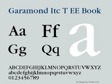Garamond Itc T EE Book Version 001.004图片样张