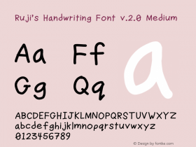 Ruji's Handwriting Font v.2.0 Medium Version 2.0图片样张