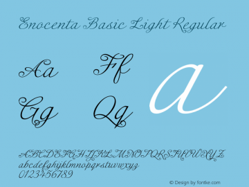 Enocenta Basic Light Regular Version 1.000;PS 001.001;hotconv 1.0.56 Font Sample