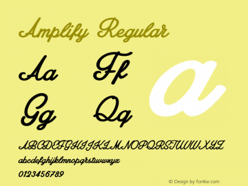 Amplify Regular Version 1.000 Font Sample