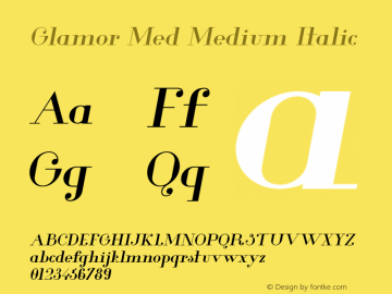 Glamor Med Medium Italic Version 1.00 2013图片样张