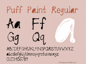 Puff Paint Regular Version 1.000 Font Sample