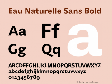 Eau Naturelle Sans Bold 1.70 Font Sample