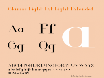 Glamor Light Ext Light Extended Version 1.00 2013 Font Sample