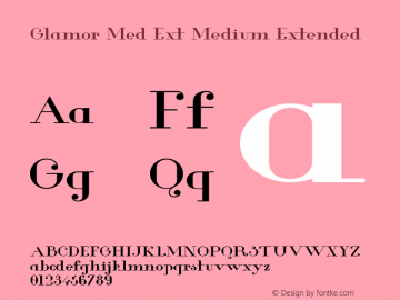 Glamor Med Ext Medium Extended Version 1.00 2013 Font Sample