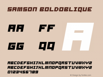 Samson BoldOblique Version 2.00 Font Sample