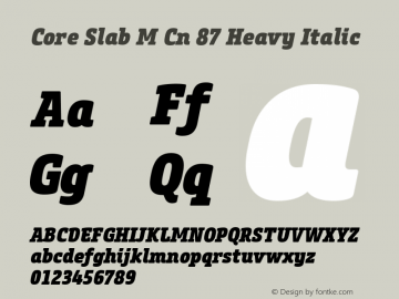 Core Slab M Cn 87 Heavy Italic Version 1.000图片样张