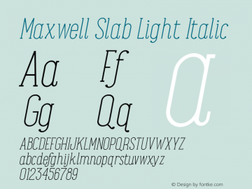 Maxwell Slab Light Italic Version 1.000图片样张