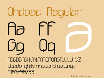 Ohdoad Regular Version 1.00 October 27, 2013, initial release Font Sample