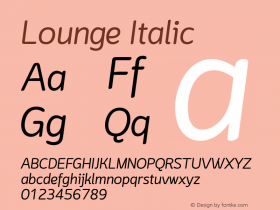 Lounge Italic Version 1.000图片样张