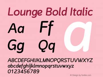 Lounge Bold Italic Version 1.000图片样张