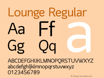 Lounge Regular Version 1.000 Font Sample
