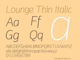 Lounge Thin Italic Version 1.000图片样张