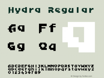 Hydra Regular Version 1.0 Font Sample
