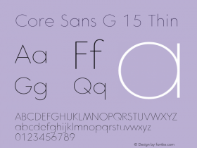 Core Sans G 15 Thin Version 1.001 Font Sample