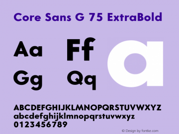 Core Sans G 75 ExtraBold Version 1.001图片样张