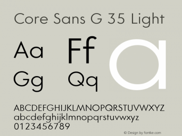 Core Sans G 35 Light Version 1.001图片样张