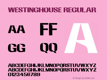 Westinghouse Regular Version 001.000 Font Sample