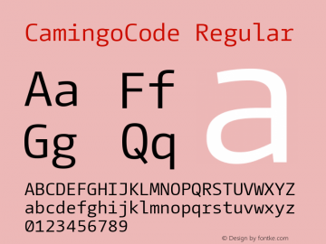 CamingoCode Regular Version 1.000 Font Sample