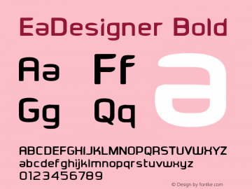 EaDesigner Bold Version 1.00 April 17, 2013, initial release Font Sample